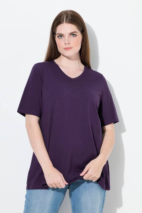 T-shirts, basic, set van 2, V-hals, korte mouwen, biologisch katoen