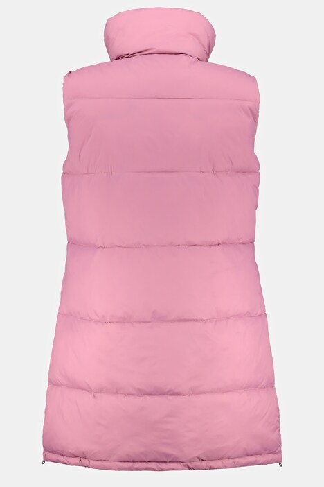 Puffy Collar Synthetic Down Padded Long Vest