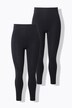 Leggings, slim fit, høj talje, elastisk linning, dobbeltpakke