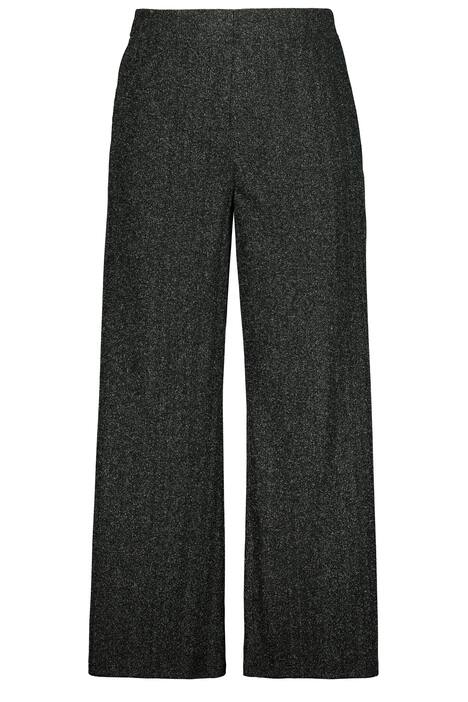 7/8 kalhoty Mary, metalický efekt, široké nohavice, elastický pas