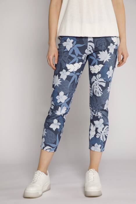 7/8-Bengalinhose Julia, Dschungelmuster, schmales Bein