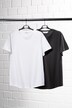Lang skjorte, rund hals, oversized, korte ermer, dobbeltpakke