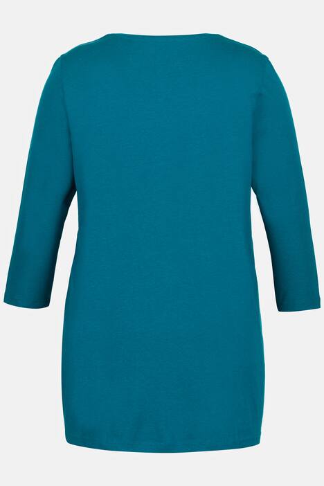 T-shirt, jolis plis creux, ligne A, col rond, manches 3/4