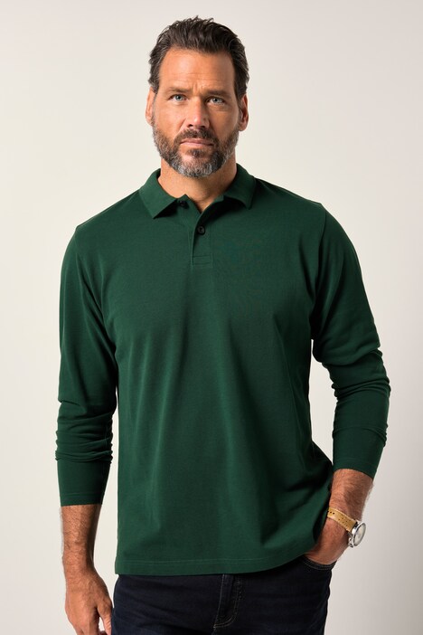 JP1880 poloshirt, basic, lange mouwen, piqué, tot 8XL