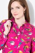overhemdblouse, vogels, overhemdkraag, lange mouwen