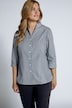Blusa a quadri con collo montante, scollo a V e maniche a 3/4