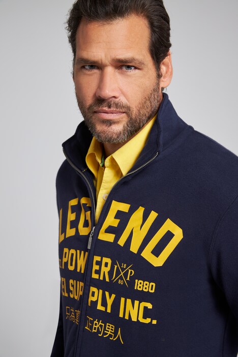 Sweatjacke, Print, Stehkragen, Zipper