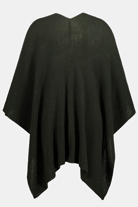 Poncho, V-Ausschnitt, Bindeband, weicher Strick