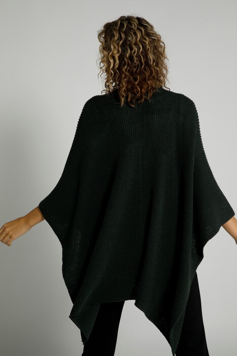 Poncho, V-Ausschnitt, Bindeband, weicher Strick