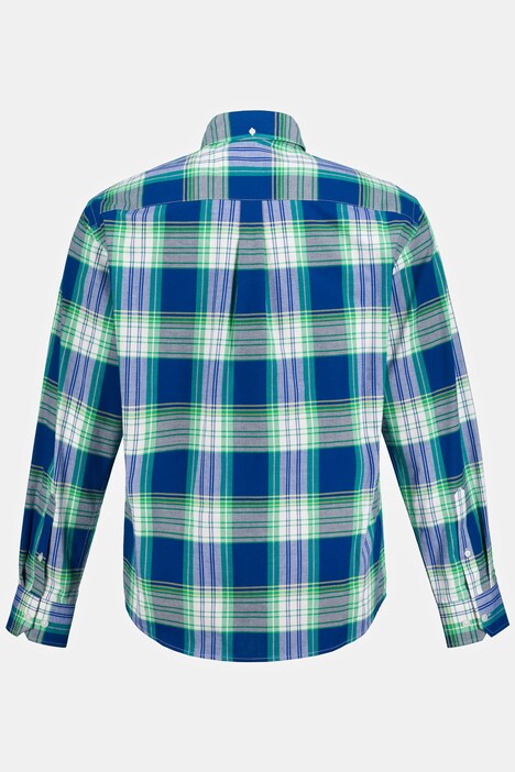 geruit overhemd, lange mouwen, buttondown kraag, modern fit, t/m 8XL
