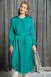 Decorative Button Placket Belted Dress