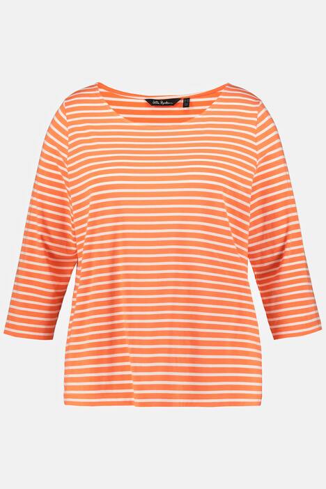 shirt, strepen, classic, ronde hals, 3/4-mouwen, modal