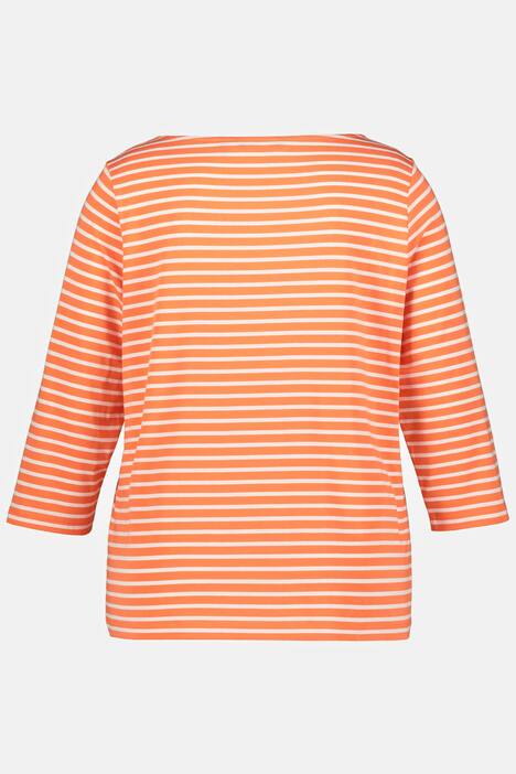 shirt, strepen, classic, ronde hals, 3/4-mouwen, modal