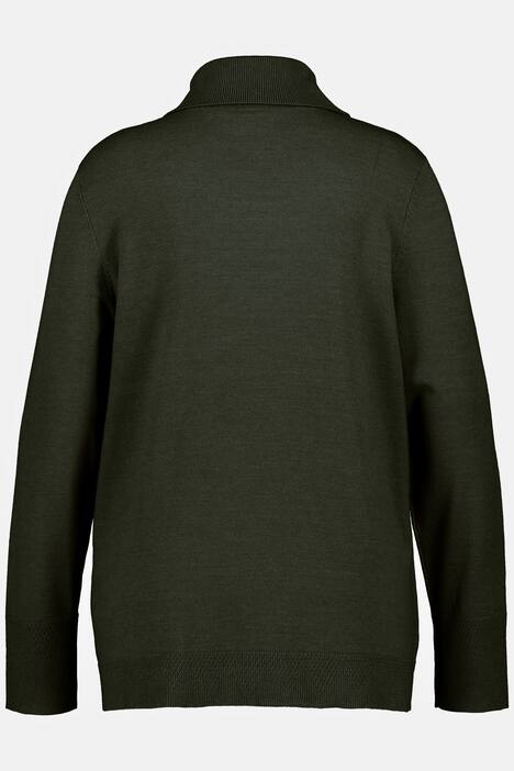 Turtleneck Ribbed Trim Long Sleeve Sweater