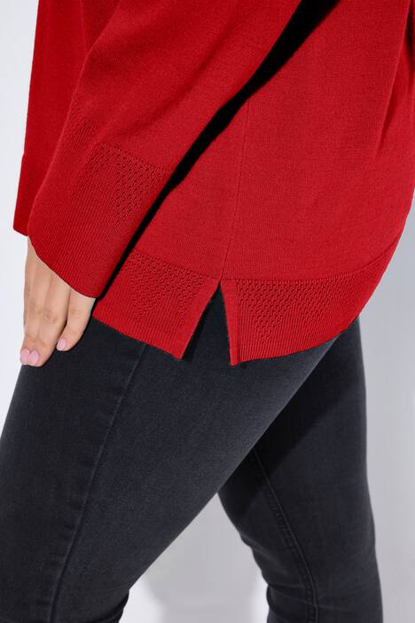 Pullover con collo dolcevita, alti orli a costine e maniche lunghe
