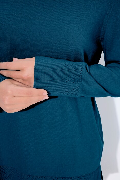 Pull à col roulé, manches longues avec larges bords-côtes