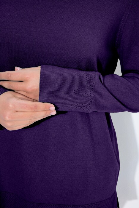 Turtleneck Ribbed Trim Long Sleeve Sweater