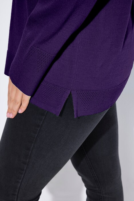 Turtleneck Ribbed Trim Long Sleeve Sweater