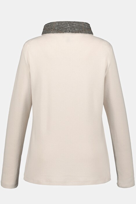 Sweatshirt, Karodetails, Stehkragen, Langarm