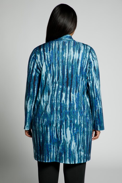 Chaqueta de jersey, estampado, forma abierta, cuello chal, mangas de campana
