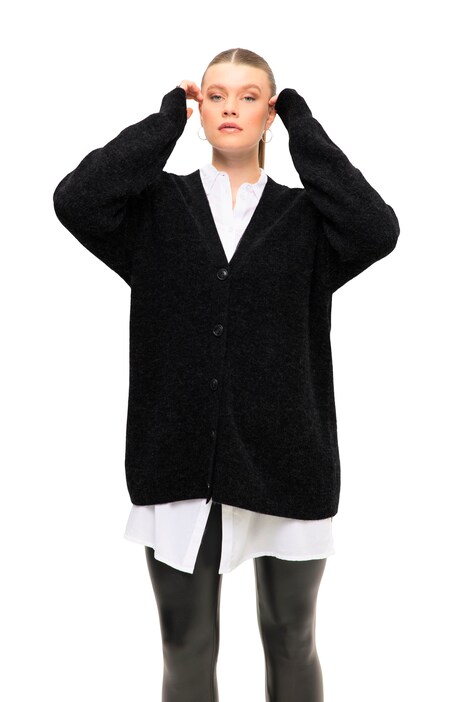 Prémiový rozepínací svetr, dlouhý, oversize, dlouhé rukávy