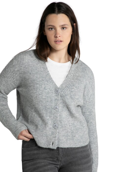 Prémiový rozepínací svetr, krátký, oversize, dlouhé rukávy