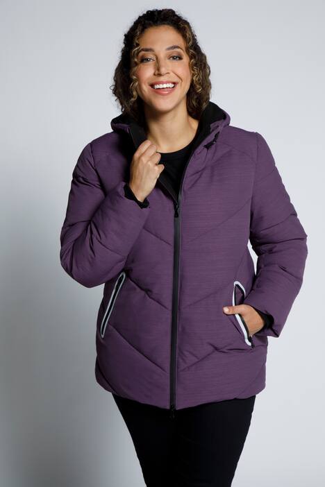 Reflective Trim Quilted Water Repellent Fully Lined Jacket