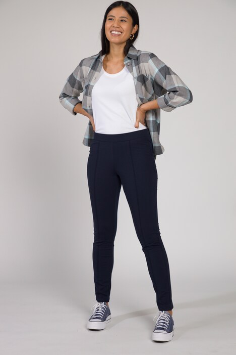 7/8-Winter-Leggings Julia, Elastikbund, Biesen, schmal