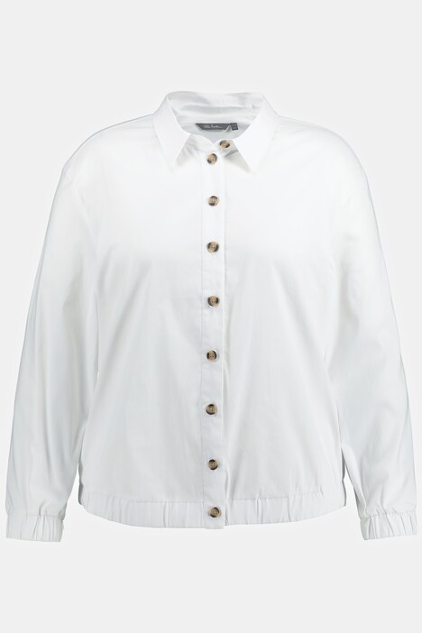 blouse, boxy fit, overhemdkraag, lange mouwen, elastische zoom