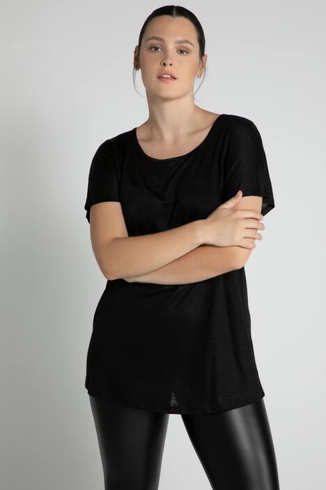 Leinenshirt, oversized, Rundhals, Premium