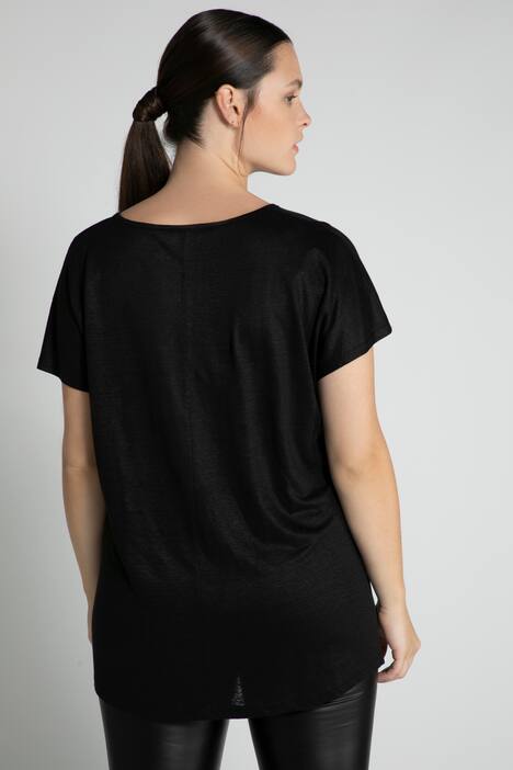 Leinenshirt, oversized, Rundhals, Premium