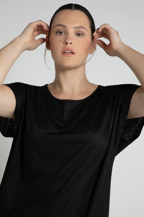 Leinenshirt, oversized, Rundhals, Premium