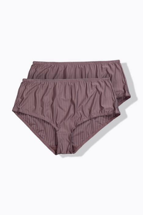 Lot de 2 culottes midi, fines rayures, modèle moyennement échancré