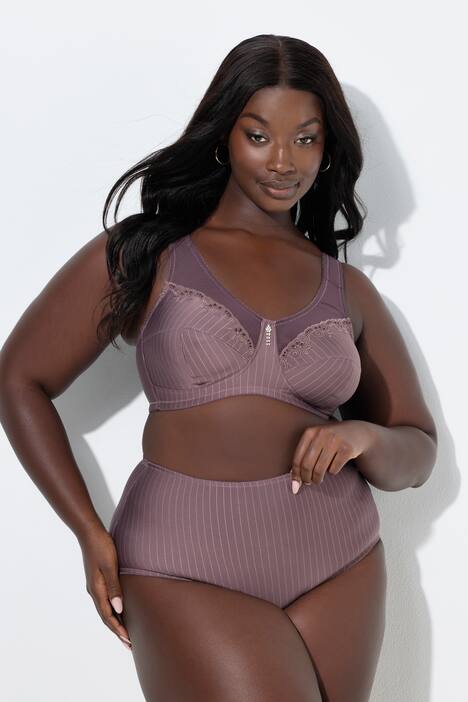 Lot de 2 culottes midi, fines rayures, modèle moyennement échancré