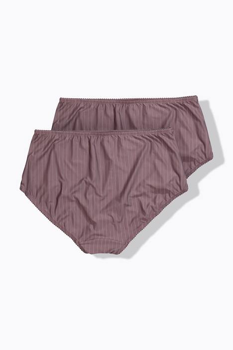Lot de 2 culottes midi, fines rayures, modèle moyennement échancré