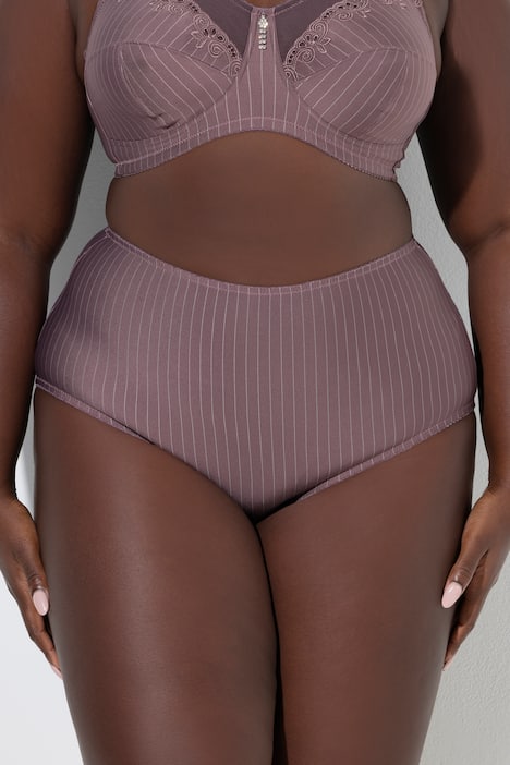 Lot de 2 culottes midi, fines rayures, modèle moyennement échancré