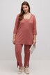 Longshirt, blonder, V-udskæring, 3/4-ærmer, økologisk bomuld