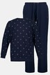 Bauchfit-Schlafanzug, Zweiteiler, Longsleeve, elastischer Saum, lange Hose, bis 8 XL