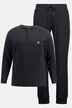 Schlafanzug, Henley, Langarm, lange Hose