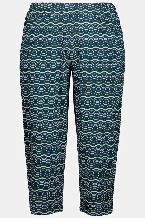 Pyjama, imprimé vagues, encolure V, manches 3/4