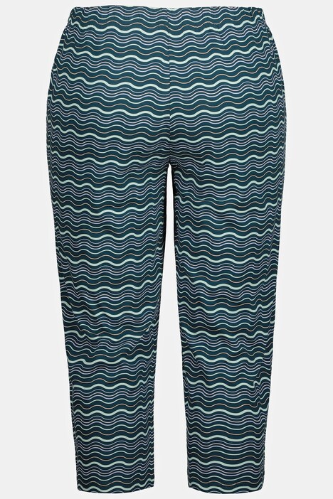 Pyjama, imprimé vagues, encolure V, manches 3/4