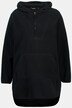 Teddy Fleece Hooded Zip Neck Sweatshirt
