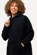 Lange teddy fleece pullover, capuchon, rits, lange mouwen