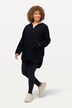 Lange teddy fleece pullover, capuchon, rits, lange mouwen