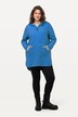 Lang teddyfleece-sweater, med hætte, lynlås, lange ærmer