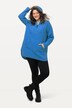 Lang teddyfleece-sweater, med hætte, lynlås, lange ærmer