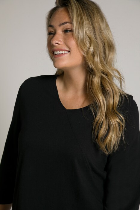 T-shirt, asymétrique, base en pointe, manches 3/4