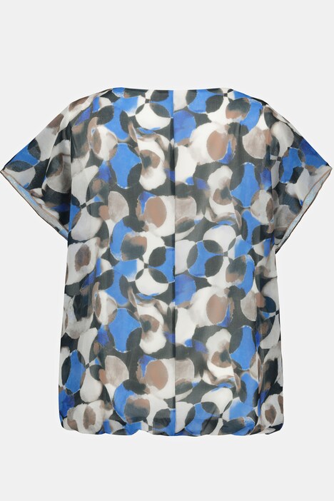 Bluse, Kreise, Oversized, doppellagig, Chiffon, Halbarm