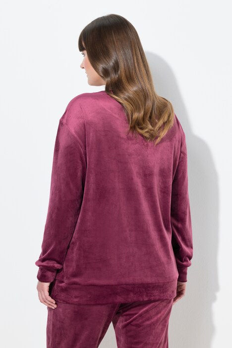 homewear pullover, nicky, stiksel, ronde hals, lange mouwen