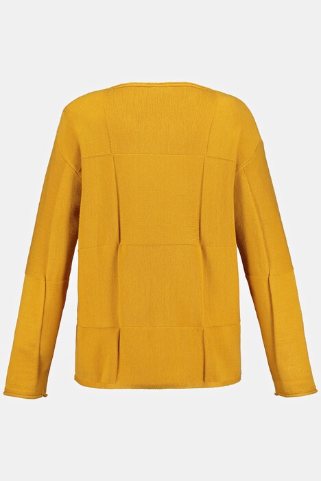 Pullover, Karo, Boxy-Form, Rundhals, Langarm